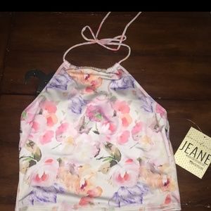 Very Rare Kortni Jeane Floria halter swim top NWT